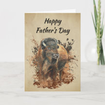 Akvarell Bison Buffalo Djur Vilda Djur Natur
