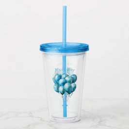 Akvarell Blå Ballonger Det Är En Pojke Take Away Mugg