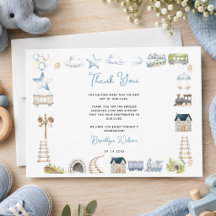 Akvarell Blå Elefant | Pojkarnas Baby Shower