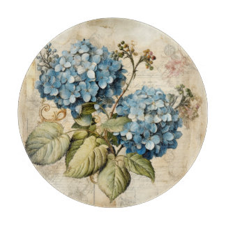 Akvarell Blå Hydrangea Blommor
