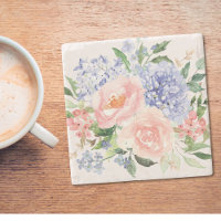 Akvarell Blå Rosa Hydrangea Peony Vår Blomma
