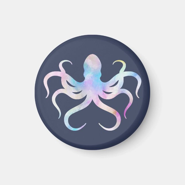 Akvarell bläckfisk  magnet (Framsidan)