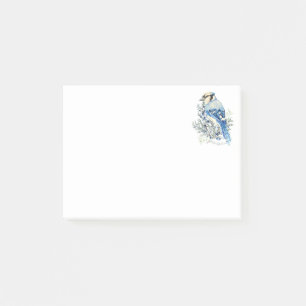 Akvarell Blåskrika Fågel Blåbär Landskaps Konst Post-it Block