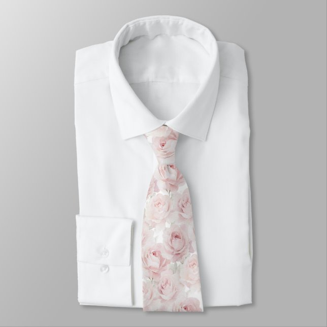 akvarell blekrosa rosor  slips (Bunden)