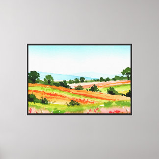 Akvarell blomillustration canvastryck