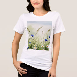 Akvarell blomillustration t shirt