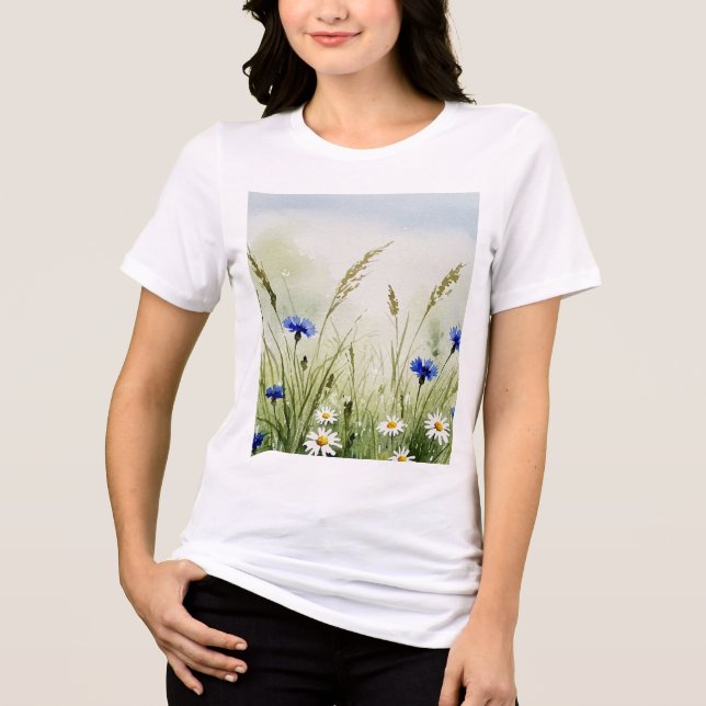 Akvarell blomillustration t shirt (Framsida)