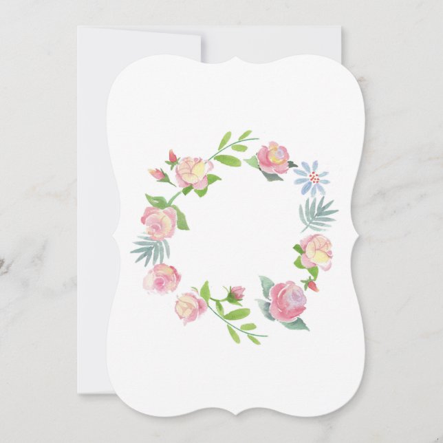 akvarell blomkort inbjudningar (Framsida)