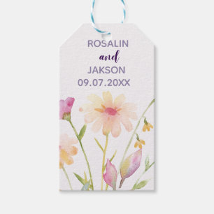 akvarell blomma redigerbar inbjudan presentetikett