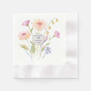 akvarell blomma redigerbar pappersservett