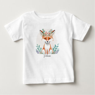 Akvarell blommande räv personlig t shirt