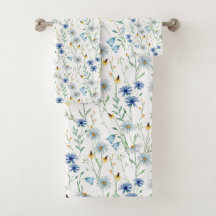 Akvarell Blommig Äng Floral Mönster 