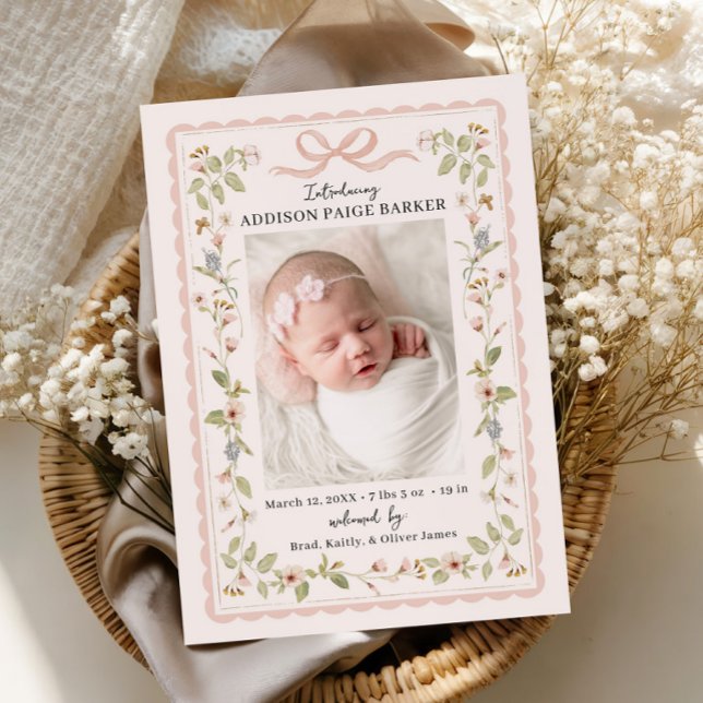 Akvarell Blommig Bebis Annonsering Inbjudningar (Skapare uppladdad)