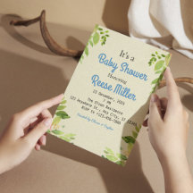 Akvarell Blommig Bebis Shower