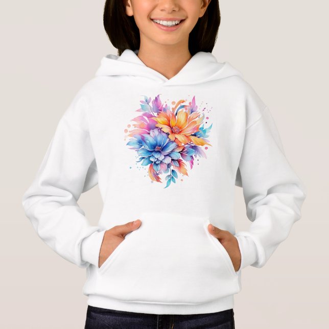 Akvarell Blommig Blommor Design-24683 T Shirt (Framsida)