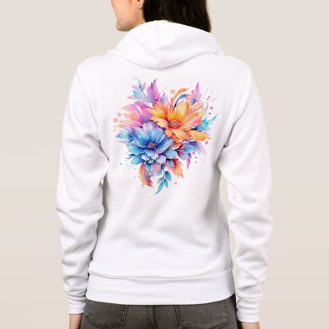 Akvarell Blommig Blommor Design-24683 T Shirt (Baksida)