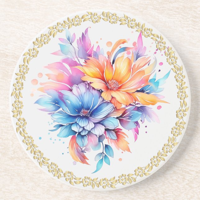 Akvarell Blommig Blommor Design-24683 Underlägg (Framsidan)