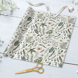 Akvarell Blommig Botanisk Trädgårdsmönster Presentpapper