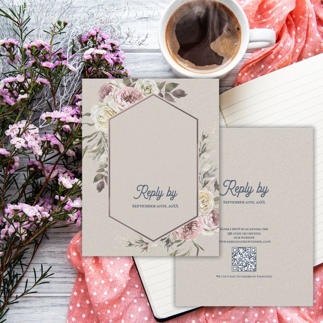 Akvarell Blommig Botanisk Valvbåge Bröllop Svar Av (Watercolor Floral Arch Wedding RSVP Card Botanical Garden Wedding Response Card Elegant Floral RSVP)