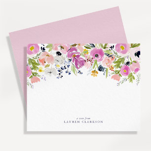 Akvarell Blommig Brevkort Anteckningskort