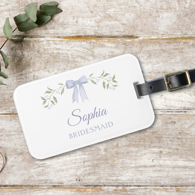 Akvarell Blommig Brudtärna Förslag Present Bagagebricka (Elegant custom bridesmaid luggage tag with floral design. Perfect for a unique proposal gift!)