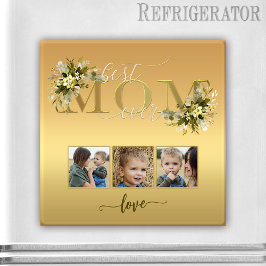 Akvarell Blommig Fotokollage Mam Magnet