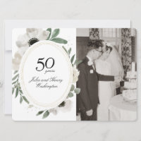 Akvarell Blommig Guld Foto 50 års Jubileum