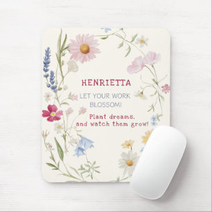 Akvarell Blommig Konst Motiverande Namn Musmatta