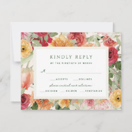 Akvarell Blommig Ljusgrön Trädgårdsbröllop OSA Kort