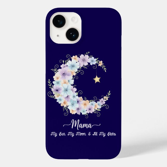 Akvarell Blommig Måne Mamma (Baksida)