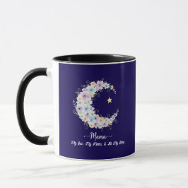 Akvarell Blommig Måne Mamma Mugg