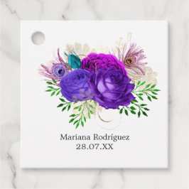 Akvarell Blommig Mardi Gras Quinceañera Gåvor Etiketter