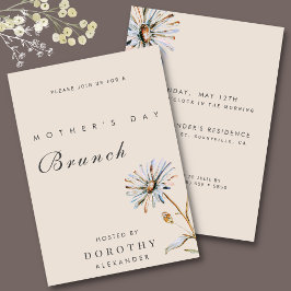 Akvarell Blommig Morsdagsbrunch Inbjudningar