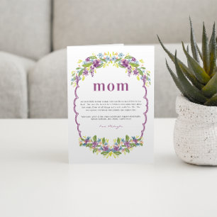 Akvarell Blommig Morsdagsdefinition Kort
