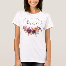 Akvarell Blommig Motstånd Politisk T Shirt