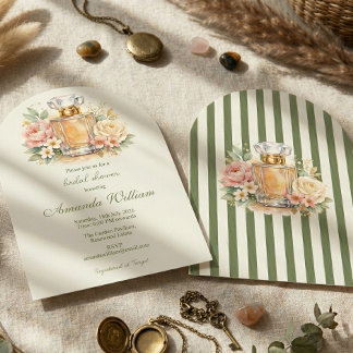 Akvarell Blommig Parfym Bröllopsdusch Båge Inbjudningar