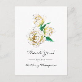 Akvarell Blommig Postkort Vykort