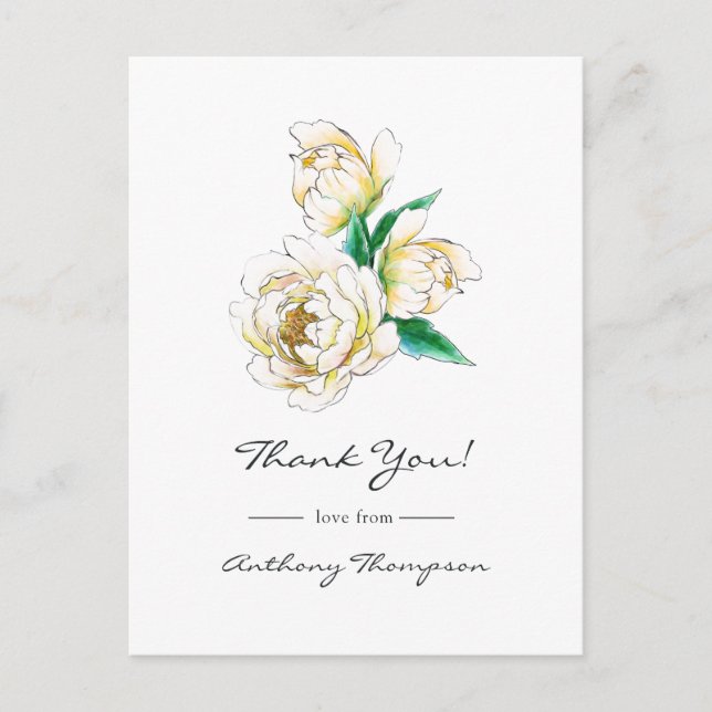 Akvarell Blommig Postkort Vykort (Framsida)