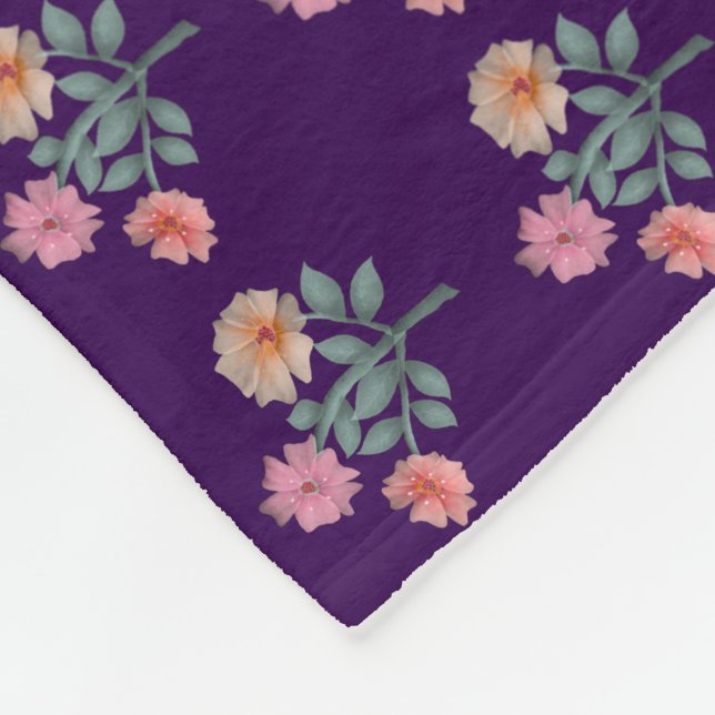 Akvarell Blommig Sömlös Mönster Mjuk Pastell Fleecefilt (Hörn)