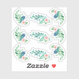 Akvarell Blommig Stilla Ögontröst Botanisk Planera Klistermärken