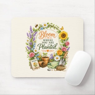 Akvarell Blommig Trädgårdsinspirerande Design Musmatta