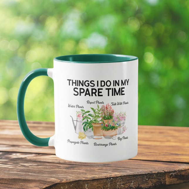 Akvarell Blommig Växt Roligt Citat Trädgårdsskötse Mugg (In situ Kitchen table)