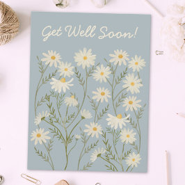 Akvarell Blommig Vit Margareta Blommarknad Vykort