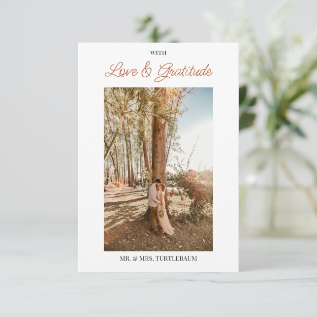 Akvarell Blommiga blad Tack Kort (Stående Fram)