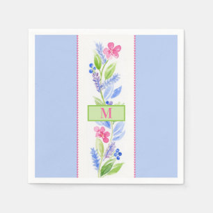 Akvarell Blommiga Pasteller NAMNINITIAl Pappersservett