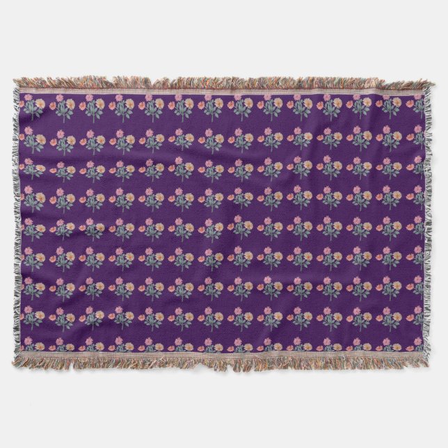 Akvarell Blommigt Sömlöst Mönster Mjuk Pastell Filt (Framsidan)