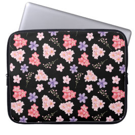 Akvarell Blommönster Laptop Fodral