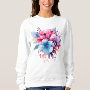 Akvarell Blommor Blommig Design T Shirt
