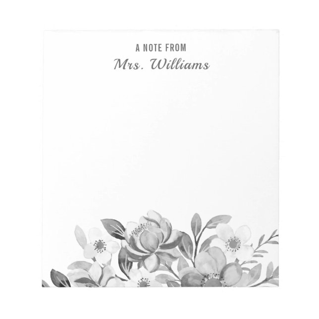 Akvarell Blommor Blommig Ett meddelande från anpas Anteckningsblock (Framsida)