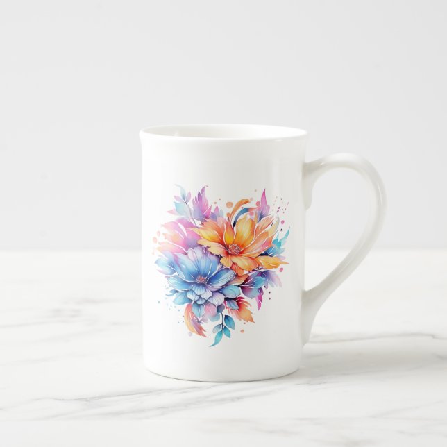 Akvarell Blommor Blomster Design-24683 Benporslin Mugg (Höger)